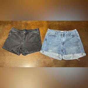 Black and Blue Denim Shorts Set in Juniors Size 15